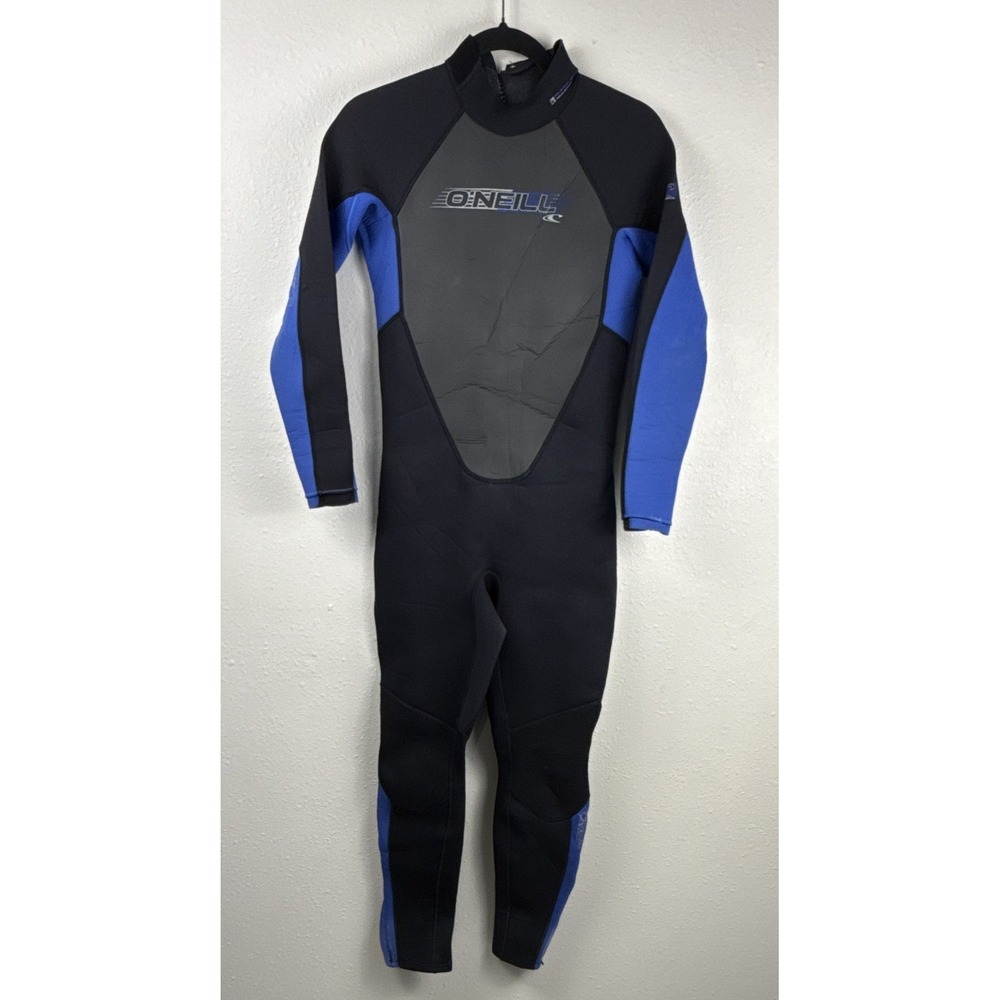O'Neill Reactor II Youth 14 Full Wetsuit Black Blue Ankle Zip Surf Womans Small
